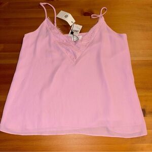 Socialite Pink Cami with Lace Spaghetti Strap Size Medium NWT